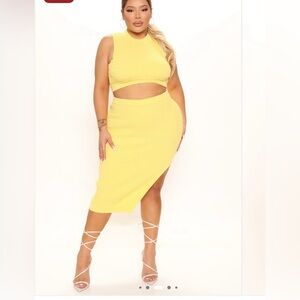 Yellow Women's Skirt Set